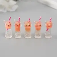 Подвеска для творчества акрил "Коктейль. Персик-кошка" светится в темноте 3,4х1,8х1,8 см