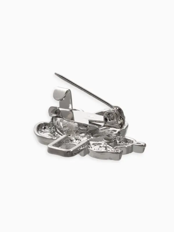 Зажим для кардигана "Ажур" бабоччка, цвет серебро