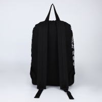 Рюкзак школьный текстильный &laquo;Надписи&raquo;, 46х30х10 см, вертикальный карман, цвет чёрный