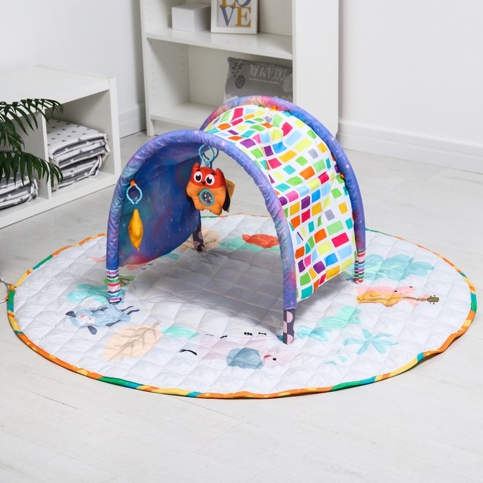 Развивающий игровой набор 5 в 1 &laquo;Коврик-мешок и игровой центр&raquo;, 30 шаров, 83х71х0,5 см.