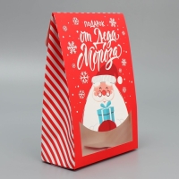 Коробка подарочная новогодняя складная &laquo;Дед Мороз&raquo;, 15 х 7 х 22 см, Новый год