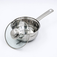 Ковш &laquo;Гретта&raquo;, 1,6 л, d=16 см, капсульное дно, стеклянная крышка, металлическая ручка, индукция