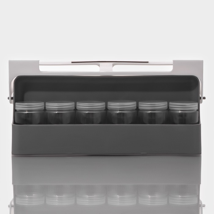 Органайзер подвесной для сыпучих продуктов в комплекте с банками, 6 шт (125 мл), 32&times;13,5&times;9,5 см