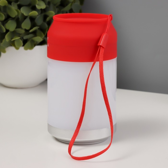 Ночник "Фоси" LED 5 режимов от батареек 3хААА бело-красный 6,5х6,5х11,5 см