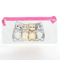 Пенал школьный мягкий плоский 9,5 х 20,5 ПВХ &laquo;1 сентября: Котятки&raquo; МИКС