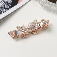 Заколка-автомат для волос "Венди блеск" бабочка, 9 см, золото