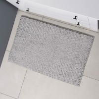 Коврик "Букли" для ванной 50х80 см, светло-серый, микрофибра плотность 1100
