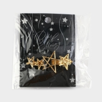 Заколка новогодняя &laquo;Верь в мечту&raquo; на Новый год, звездочки, цвет золото, 6,5 х 3 см