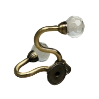 Крючок для штор "ТУНДРА" KS007, однорожковый, цвет бронза