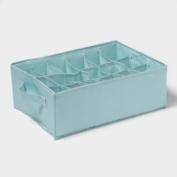 Органайзер для хранения белья &laquo;Комфорт&raquo;, 18 ячеек, 35&times;24&times;13 см, цвет бирюзовый