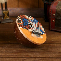 Сувенирный музыкальный инструмент "Калимба круглая" 15х14,5х8 см
