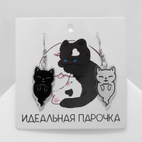 Серьги акрил &laquo;Котики&raquo; духи, цвет чёрно-белый