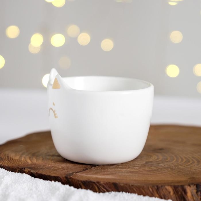 Набор из керамики &laquo;Улыбайся&raquo;: кружка 200 мл., блюдечко 18х11, цвет белый