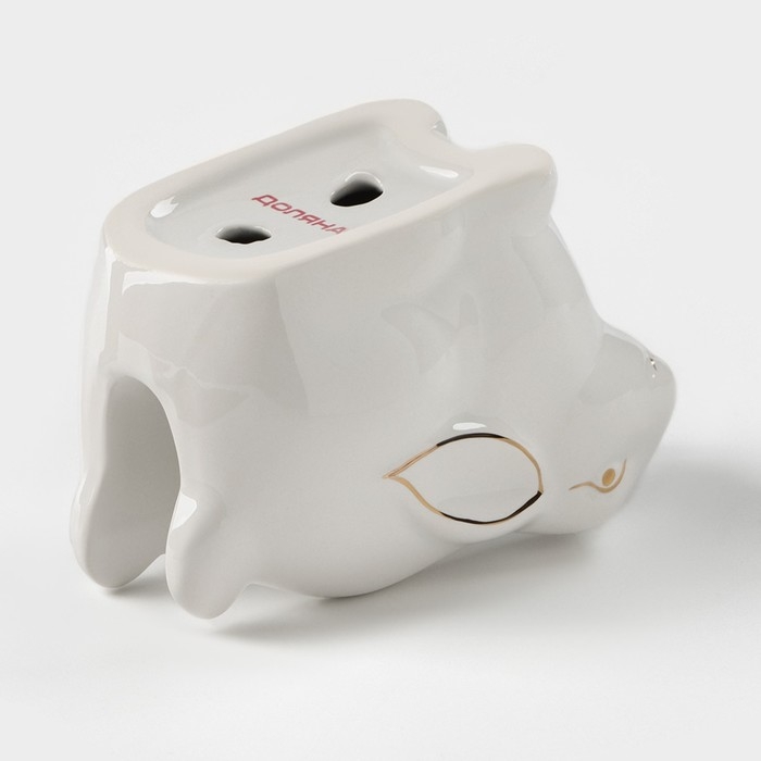 Салфетница Доляна &laquo;Зайка в золотом&raquo;, 12&times;7&times;8,5 см, цвет белый