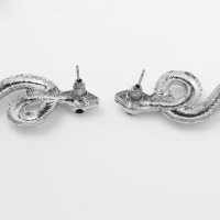 Новый год! Символ года 2025! Серьги металл &laquo;Змея&raquo; пламенное желание, цвет серебро