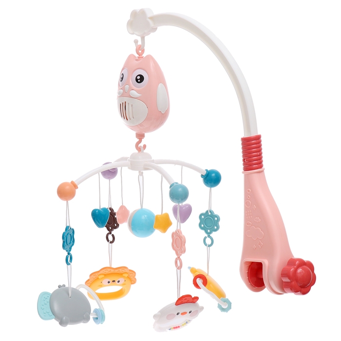 Мобиль музыкальный &laquo;Песенки совушки&raquo;, на батарейках, цвет розовый