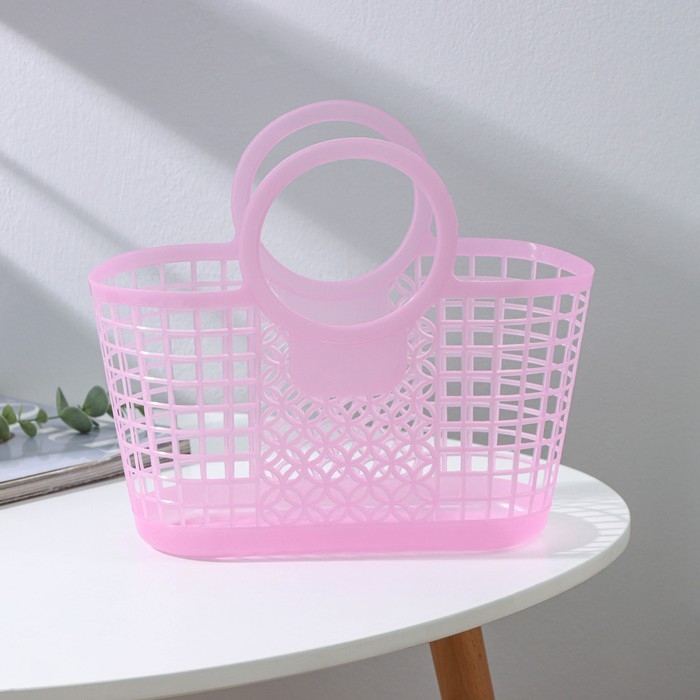 Корзина - сумка для хранения, пластик, 28&times;14&times;25 см, цвет МИКС