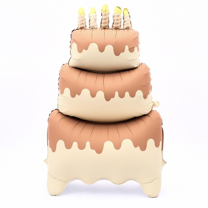 Шар фольгированный 60" &laquo;Большой сливочный торт&raquo;, на подставке, матовый