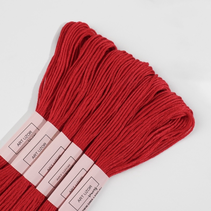 Набор ниток мулине №321, 8 &plusmn; 1 м, 6 шт, цвет тёмно-красный