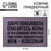 Коврик придверный &laquo;Добро пожаловать&raquo;, 40 х 60 см