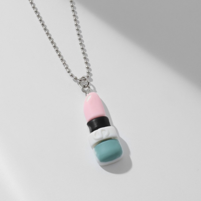 Кулон &laquo;Радость&raquo; помада, цветной в серебре, 40 см