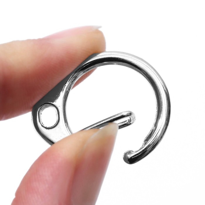 Карабин металлический &laquo;Круг&raquo;, d = 16 мм, 25 &times; 20 мм, 10 шт, цвет серебряный