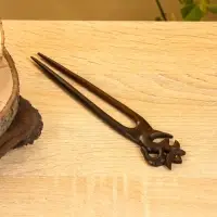 Заколка для волос фигурная, дерево Соно, ракушка, 17х3 см, цв. тёмно-коричневый