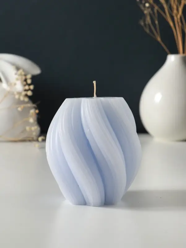 Свеча-цилиндр 9х8 см, 220 гр, с нарезкой, лаванда