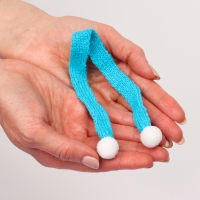 Шарфик для игрушек вязаный, набор 5 шт., размер 1 шт. &mdash; 27 &times; 2 см, цвет голубой