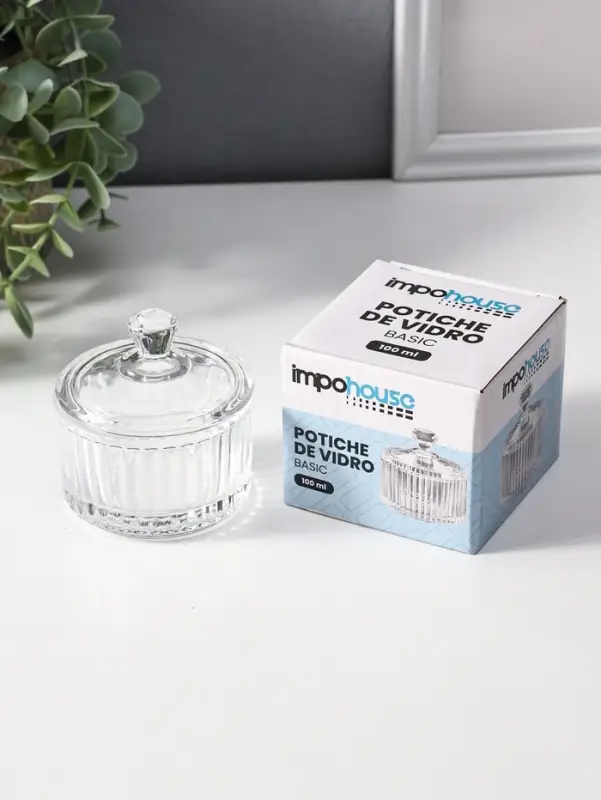 Шкатулка стекло "Полосы и бриллиант" прозрачная 6,5х6,5х7 см