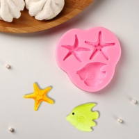 Молд &laquo;Лагуна&raquo;, силикон, 8&times;7,5&times;1 см, цвет розовый