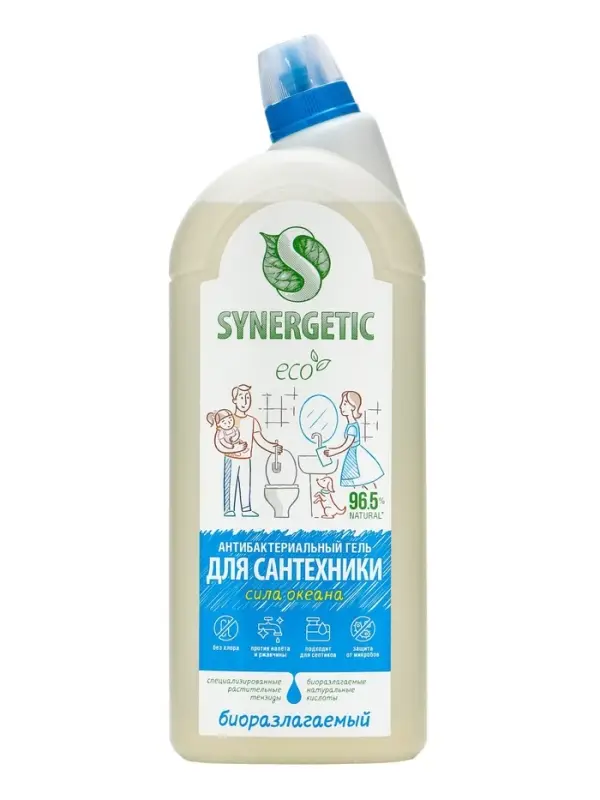 Средство для сантехники Synergetic &laquo;Сила океана&raquo;, 1.5 л