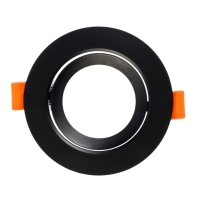 Светильник встраиваемый, поворотный, под лампу MR16, круг, пластик, черный