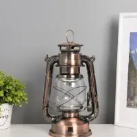 Ночник декоративный LED, аккум 5800mAh 3,7V "Фонарь" регулятор яркости бронза 11,5х16х24 см   109144