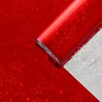 Бумага голографическая &laquo;Звездопад&raquo;, красная, 70&times;100 см