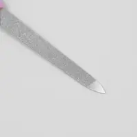 Пилка - триммер металлическая для ногтей, фигурная ручка, с защитным колпачком, 17 см, МИКС