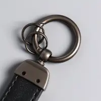 Брелок кожзам, металл "Ремешок" чёрный матовый 12,2х2,3х0,7 см