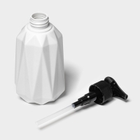 Дозатор для жидкого мыла &laquo;Грани&raquo;, пластик, 350 мл, 7,8&times;7,8&times;15,5 см, белый