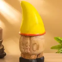 Сувенир "Гномик в жёлтой шляпе" дерево Джампинис 15х15х30 см