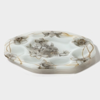 Подставка стеклянная для яиц Доляна &laquo;Кролик&raquo;, 8 ячеек, 22&times;22 см