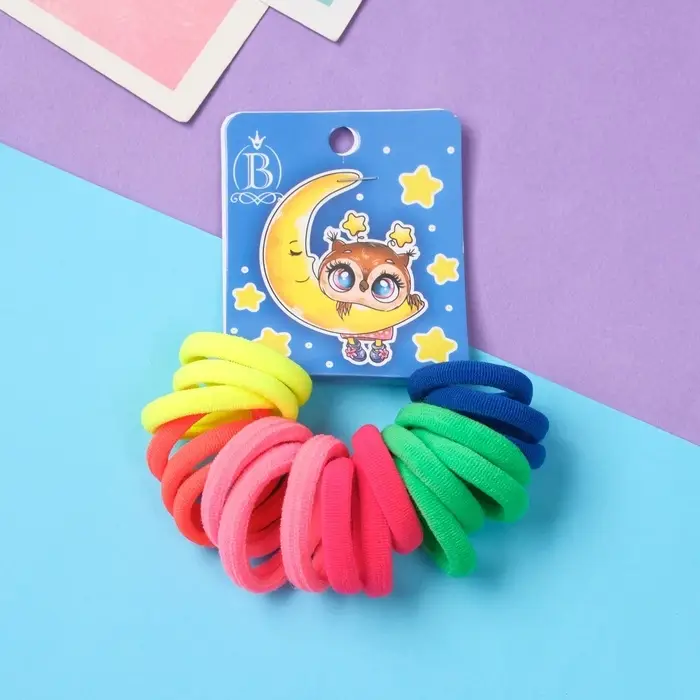 Резинка для волос "Венди" (набор 20 шт) сонный месяц, 2,5 см, яркий