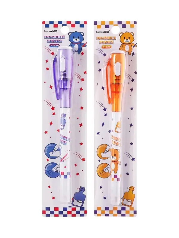 Ручка-прикол Calligrata "Шпион"с невидимыми чернилами, надпись видно при подсвечивании фонариком