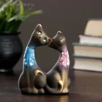 Фигура "Коты Влюбленные с бантиками" черные 5х9х12см