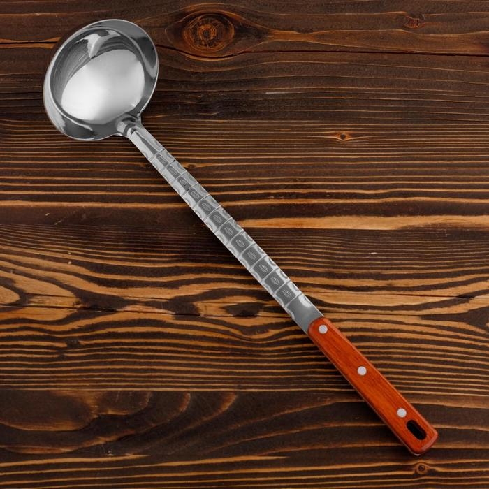 Поварешка для казана узбекская 42см, диаметр 10см с деревянной ручкой Поварешка для казана узбекская 42см, диаметр 10см с деревянной ручкой