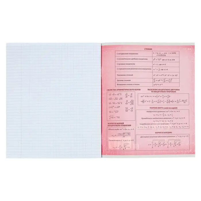 Тетрадь предметная 36 листов в клетку Calligrata &laquo;Пиксели. Алгебра&raquo;, обложка мелованный картон