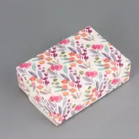 Подарочная коробка сборная с окном &laquo;Розовые цветы&raquo;, 16.5&times;11, 5&times;5 см