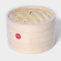 Пароварка Доляна &laquo;Восточная кухня&raquo;, 2 этажа, d=24 см, бамбук