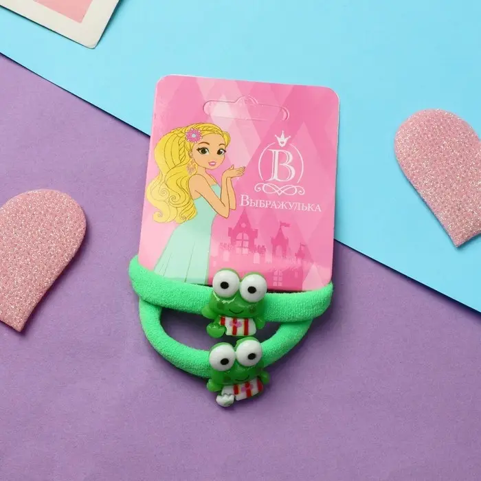 Резинка для волос "Лягушата" (набор 2 штуки) зелёный