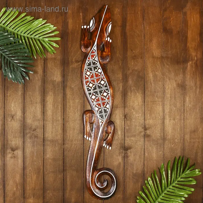 Панно дерево "Геккон" 100х17х1 см