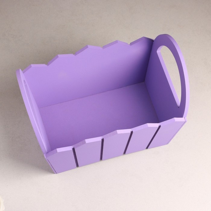 Кашпо деревянное 25&times;16&times;17 см "Мария", ручки боковые, МДФ, Фиолетовый